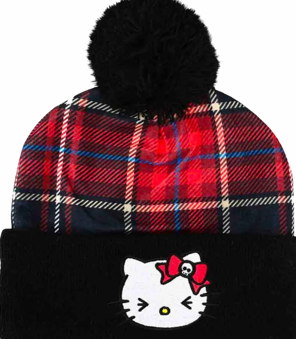 Hello Kitty - Plaid Punk Pom Beanie (One Size Fits Most)