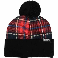 Hello Kitty - Plaid Punk Pom Beanie (One Size Fits Most)