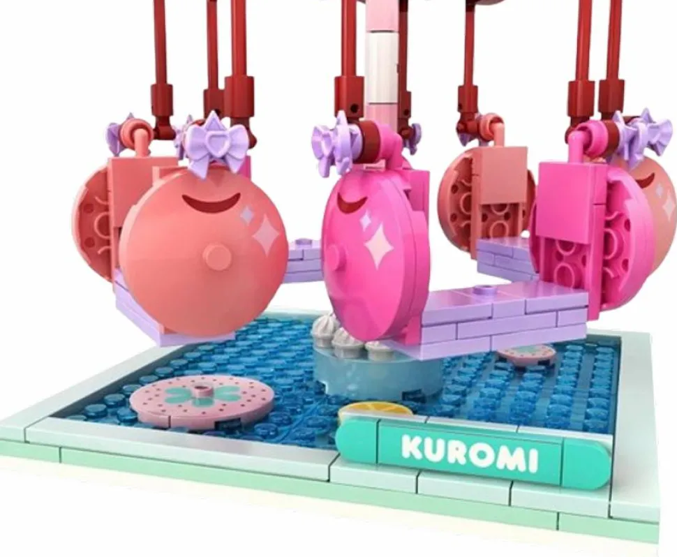 Hello Kitty - Summer Wunderland Kuromi Swing Ride Building Block Construction Set (439 Pieces)