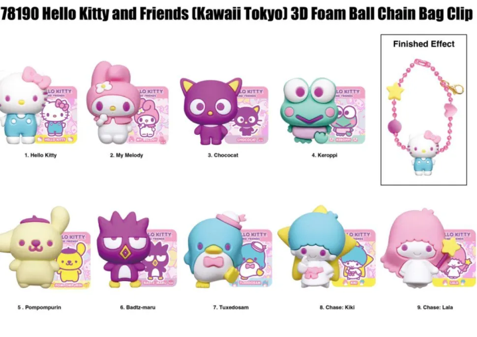Hello Kitty and Friends - Kawaii Tokyo Series 3D Figural Bag Clip Blind Box (Single Unit)