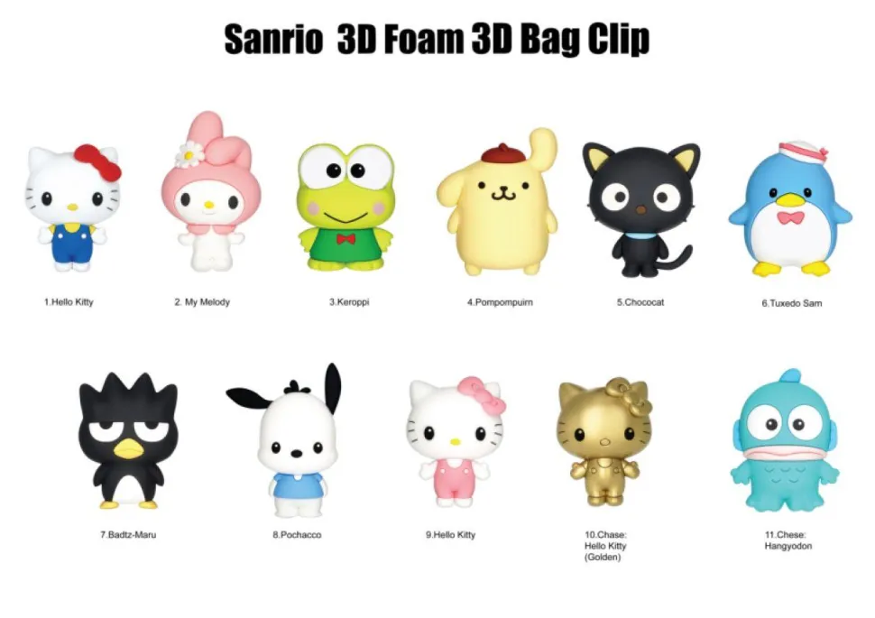 Hello Kitty and Friends - Series 01 3D Figural Foam Bag Clip Blind Bag (Single Unit)