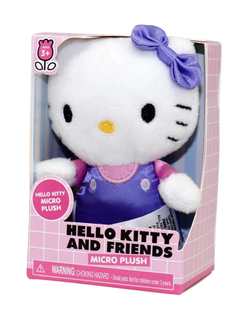 Hello Kitty and Friends - Hello Kitty in Purple Overalls Micro 3" Plush