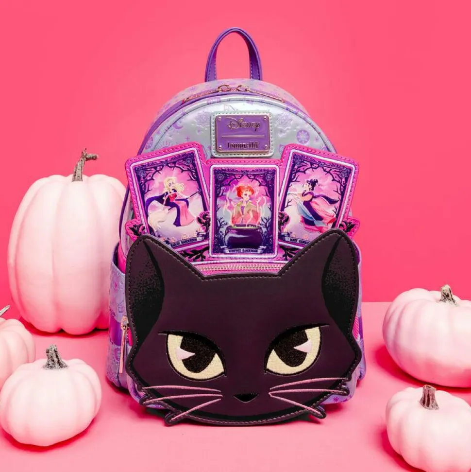 Hocus Pocus - Tarot Card Binx Iridescent Glow in the Dark 10" Faux Leather Mini Backpack