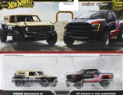 Hot Wheels - Ford Bronco R & 2017 Ford F-150 Raptor Hot Wheels Premium Car Culture Real Riders 1/64th Scale Die-Cast Vehicle Replica 2-Pack