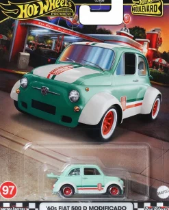 Hot Wheels - 1960's Fiat 500 D Modificado Hot Wheels Premium Boulevard Real Riders 1/64th Scale Die-Cast Vehicle Replica