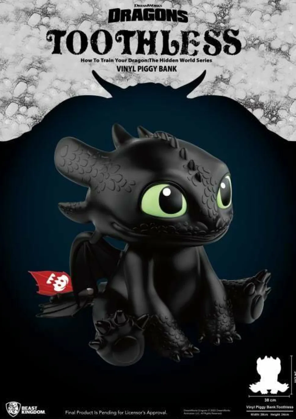 How to Train Your Dragon - Toothless 13" Vinyl Piggy Bank