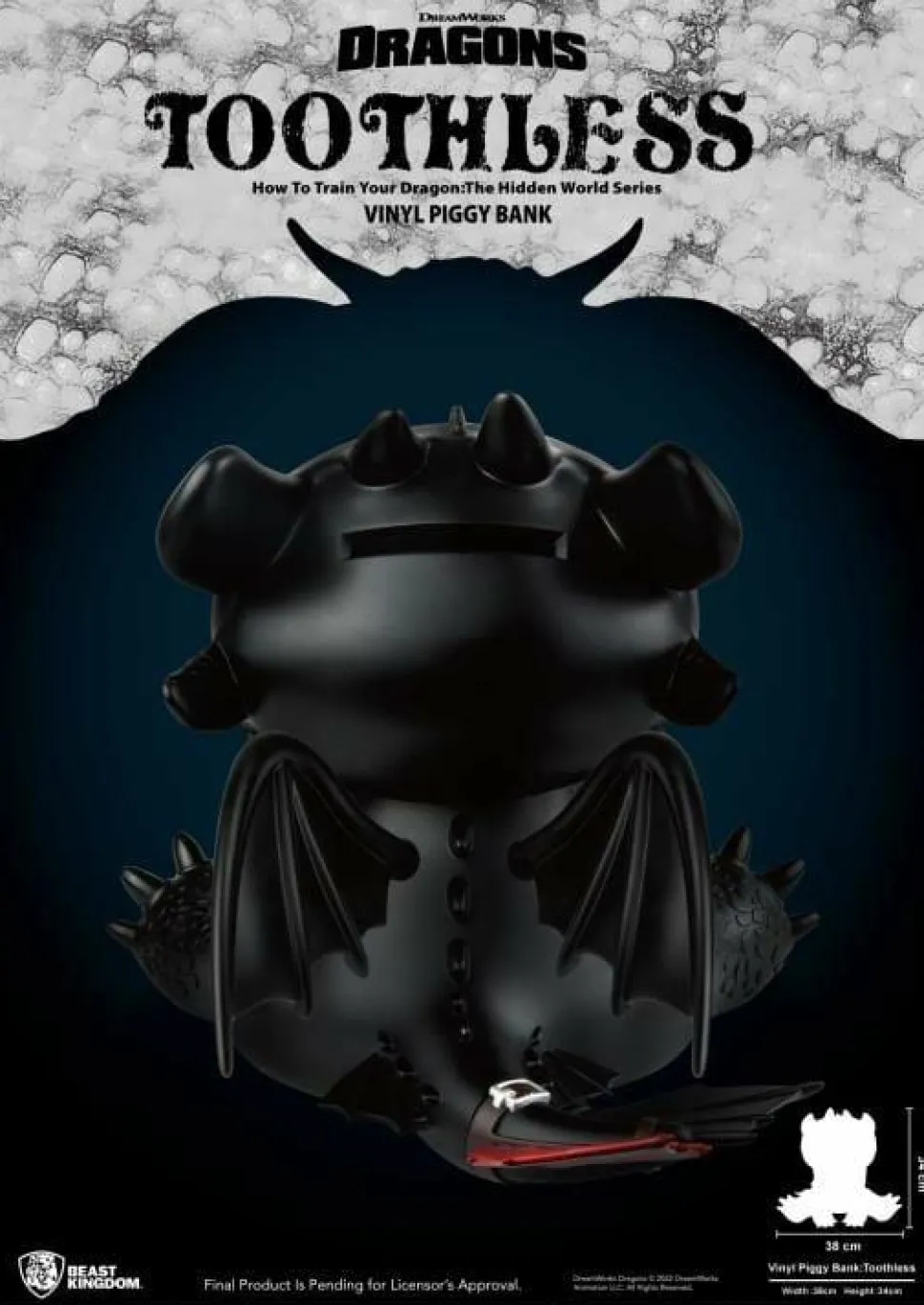 How to Train Your Dragon - Toothless 13" Vinyl Piggy Bank