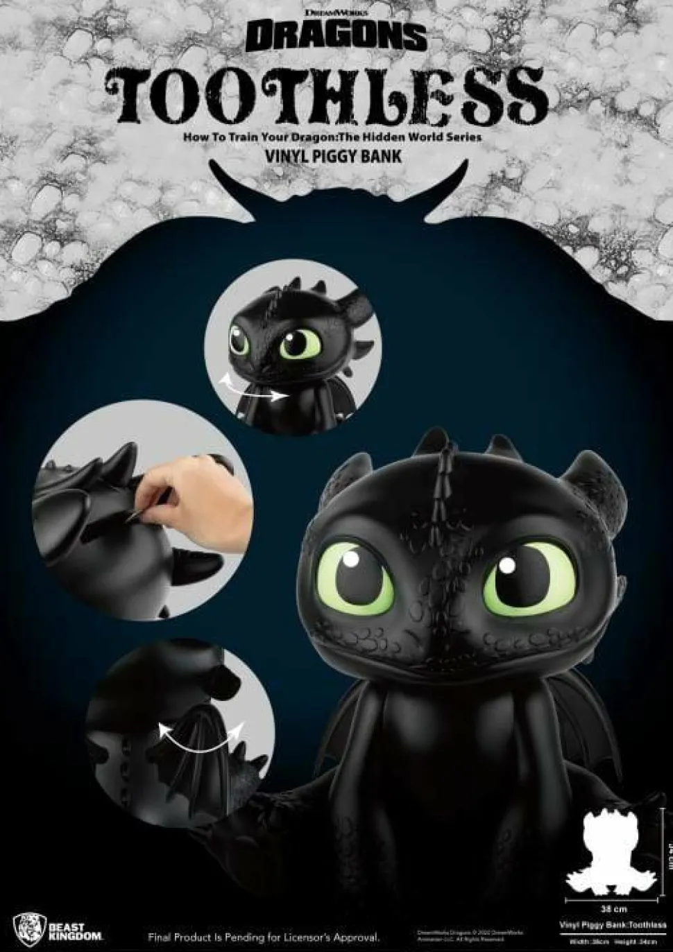 How to Train Your Dragon - Toothless 13" Vinyl Piggy Bank