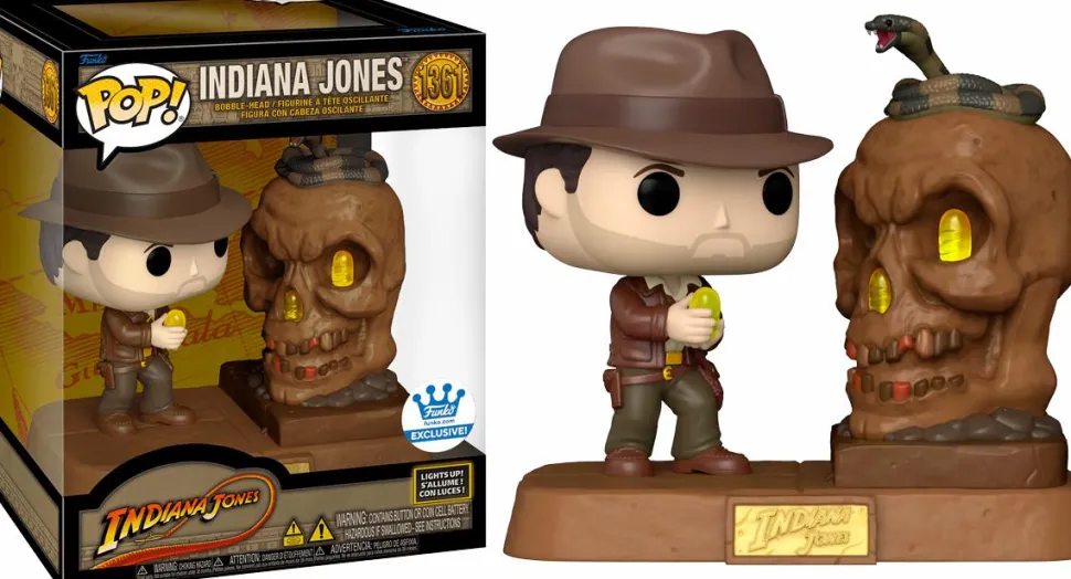 Indiana Jones and the Temple of Doom - Indiana Jones with Sankara Stones Light Up Pop! Deluxe Vinyl Figure (Funko / Popcultcha Exclusive)