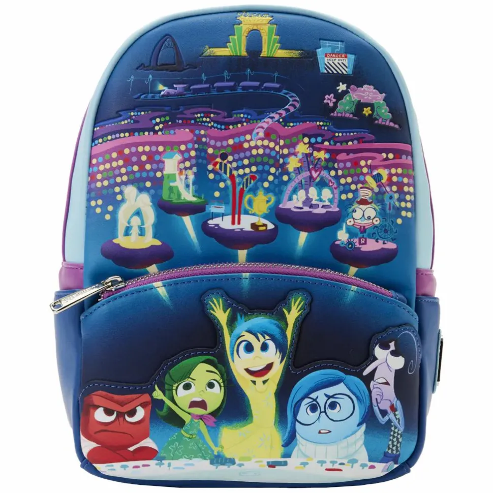 Inside Out - Control Panel Glow in the Dark 11” Faux Leather Mini Backpack