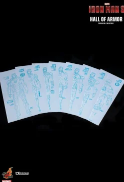 Iron Man 3 - Hall of Armor 1/6th Scale Hot Toys Action Figure Diorama Accessory (Set of 4)
