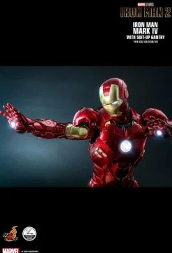 Iron Man 2 - Iron Man Mark IV with Suit-Up Gantry Deluxe 1/4 Scale Hot Toys Action Figure Set