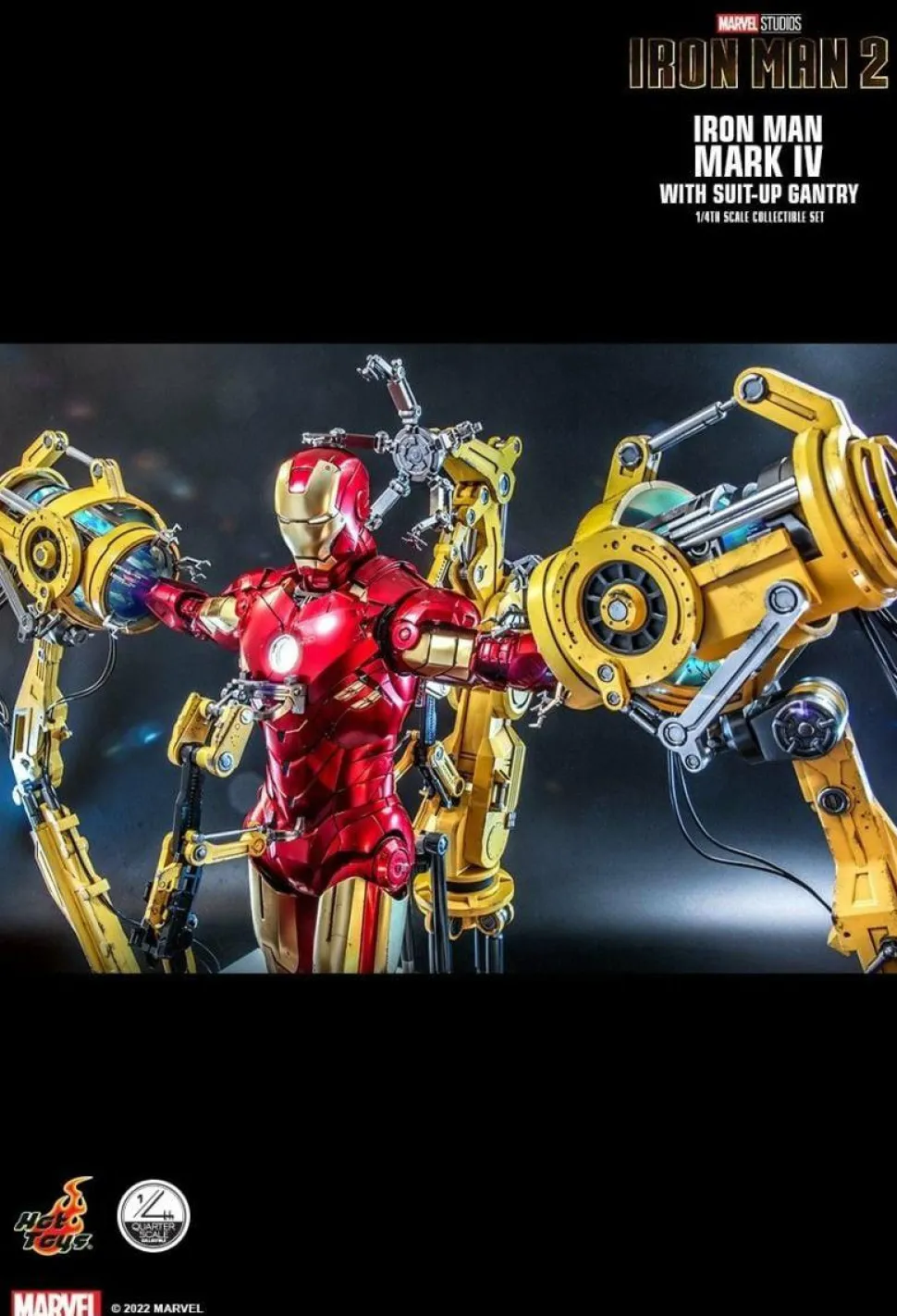 Iron Man 2 - Iron Man Mark IV with Suit-Up Gantry Deluxe 1/4 Scale Hot Toys Action Figure Set