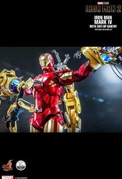 Iron Man 2 - Iron Man Mark IV with Suit-Up Gantry Deluxe 1/4 Scale Hot Toys Action Figure Set