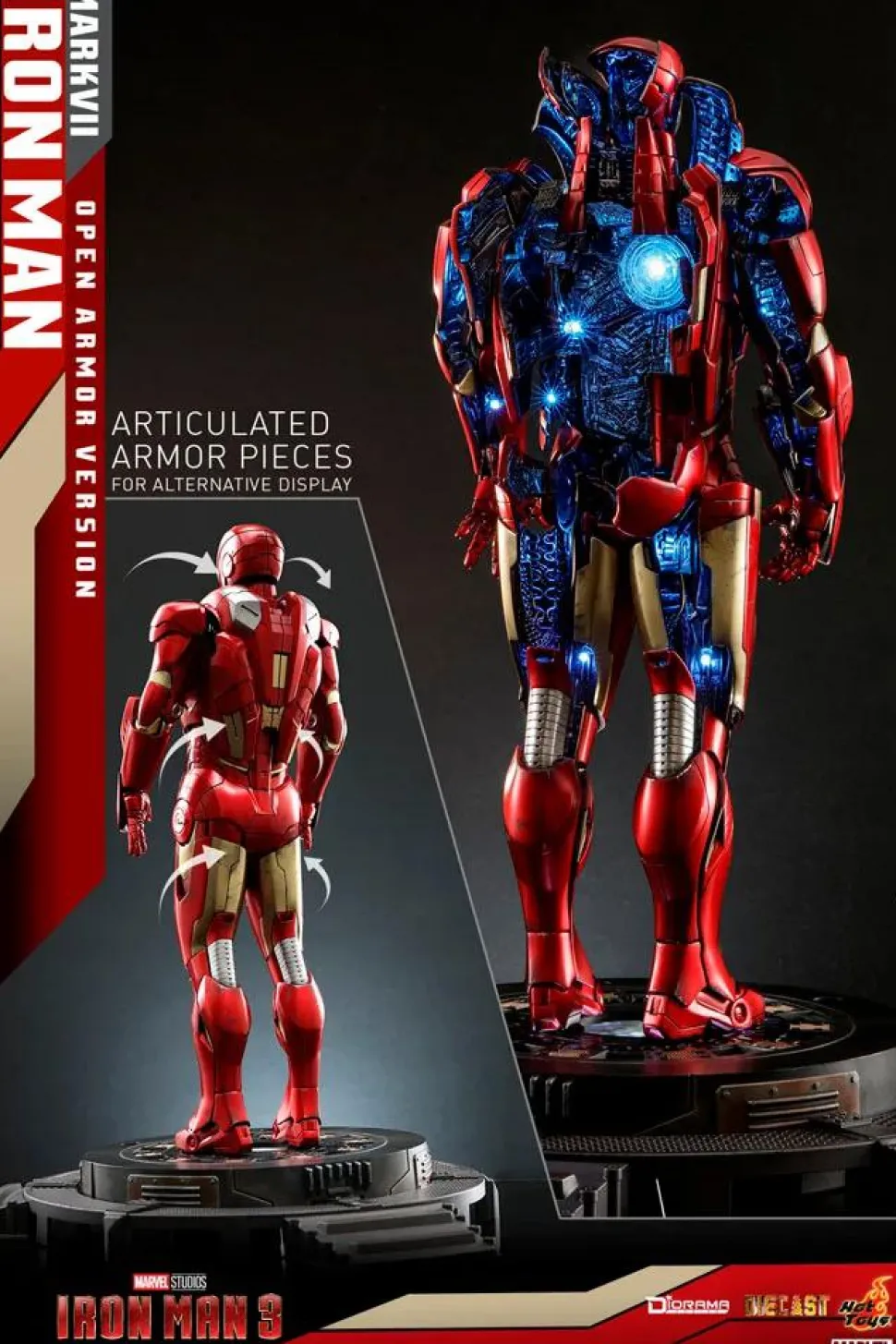 Iron Man 3 - Iron Man Mark VII Open Armor Version Die-Cast 1/6th Scale Hot Toys Diorama Statue