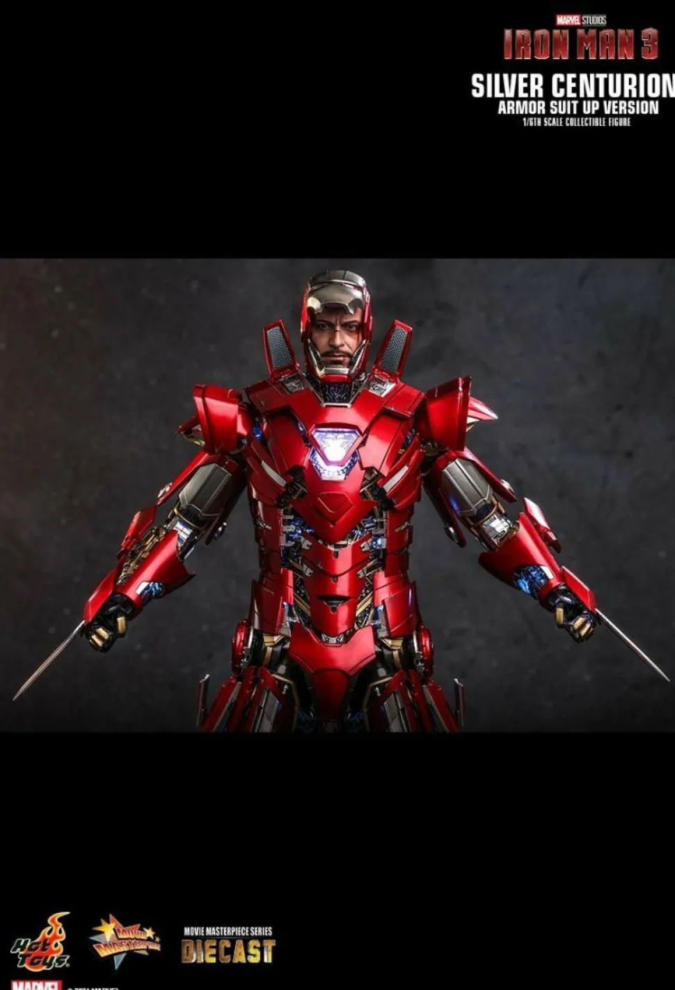 Iron Man 3 - Iron Man Silver Centurion Armour Suit-Up Version 1/6th Scale Die-Cast Hot Toys Action Figure