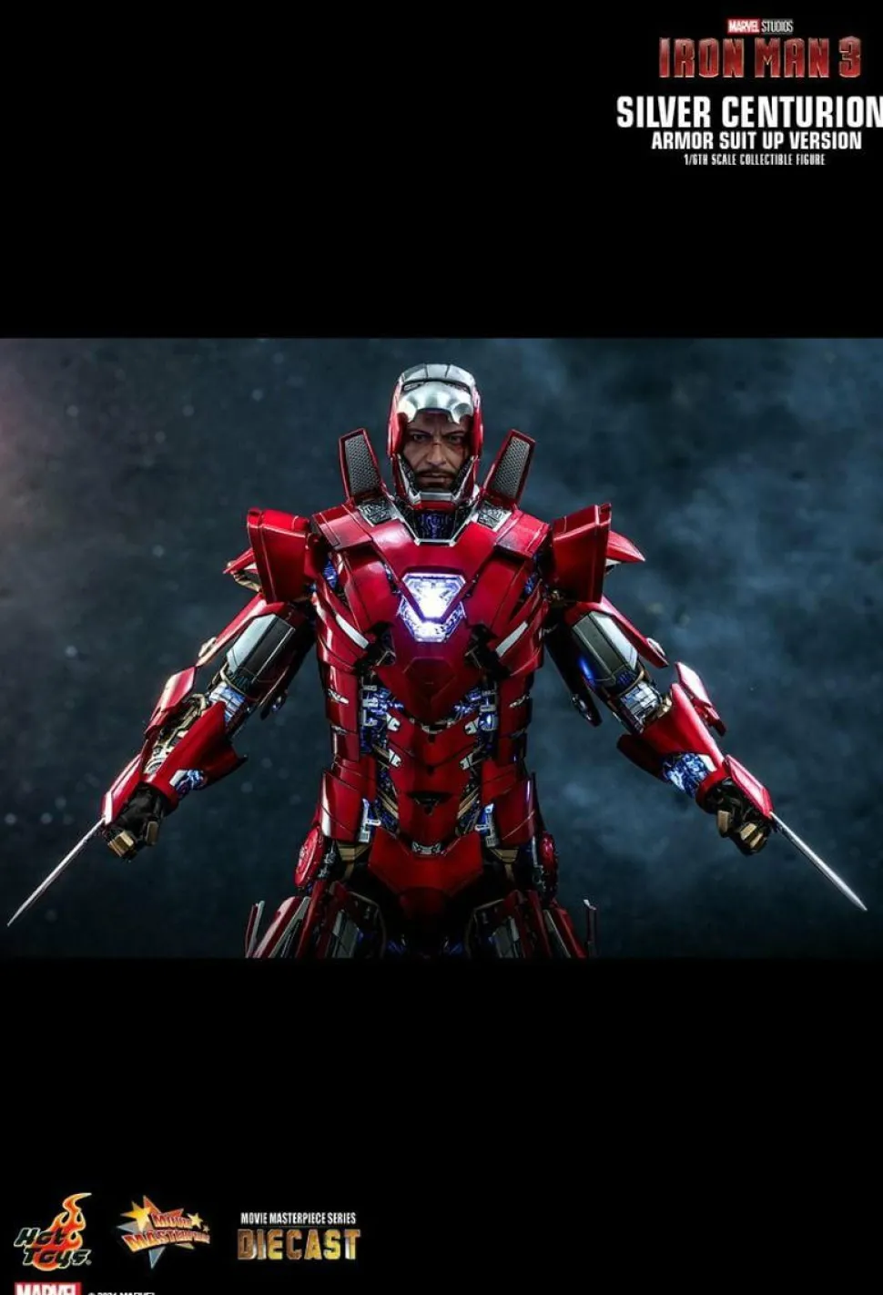 Iron Man 3 - Iron Man Silver Centurion Armour Suit-Up Version 1/6th Scale Die-Cast Hot Toys Action Figure