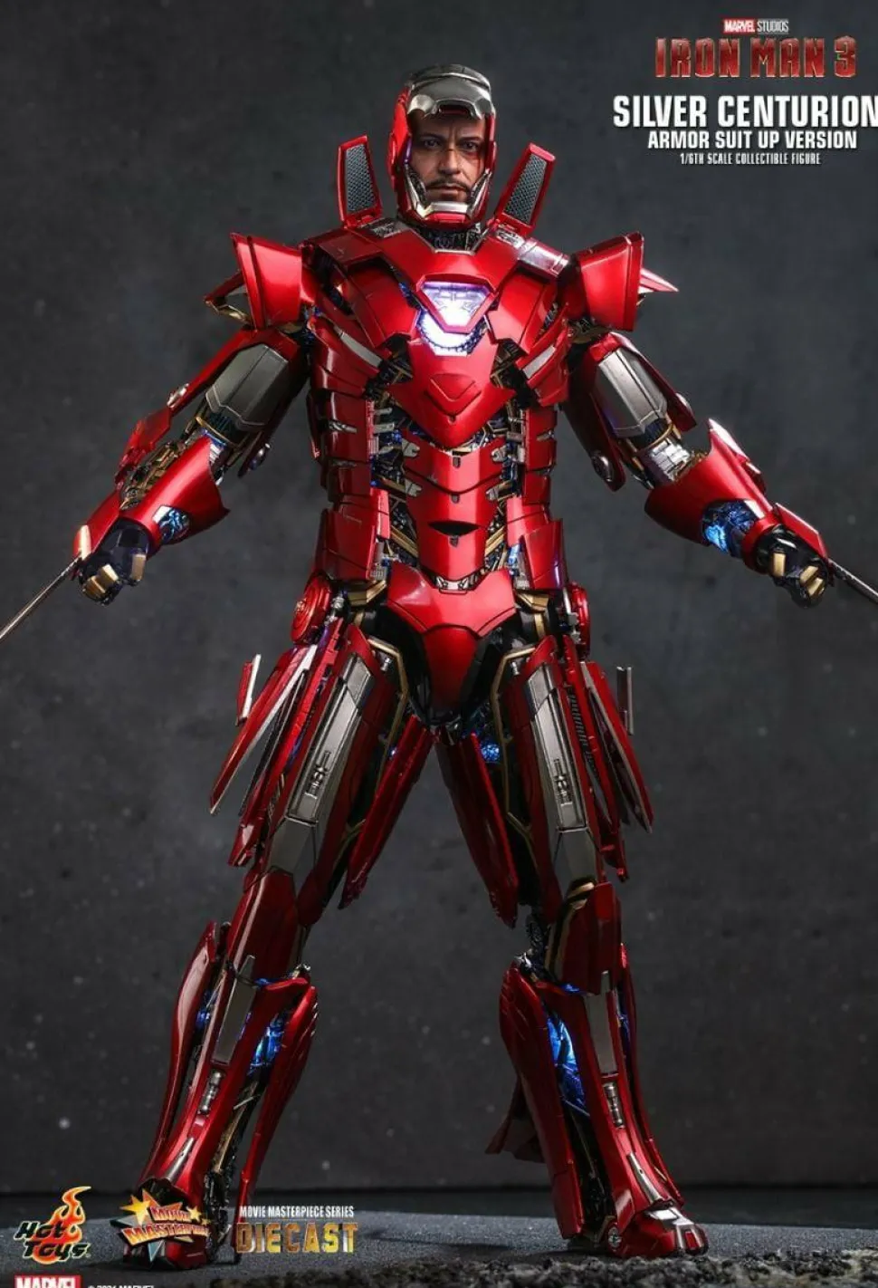 Iron Man 3 - Iron Man Silver Centurion Armour Suit-Up Version 1/6th Scale Die-Cast Hot Toys Action Figure
