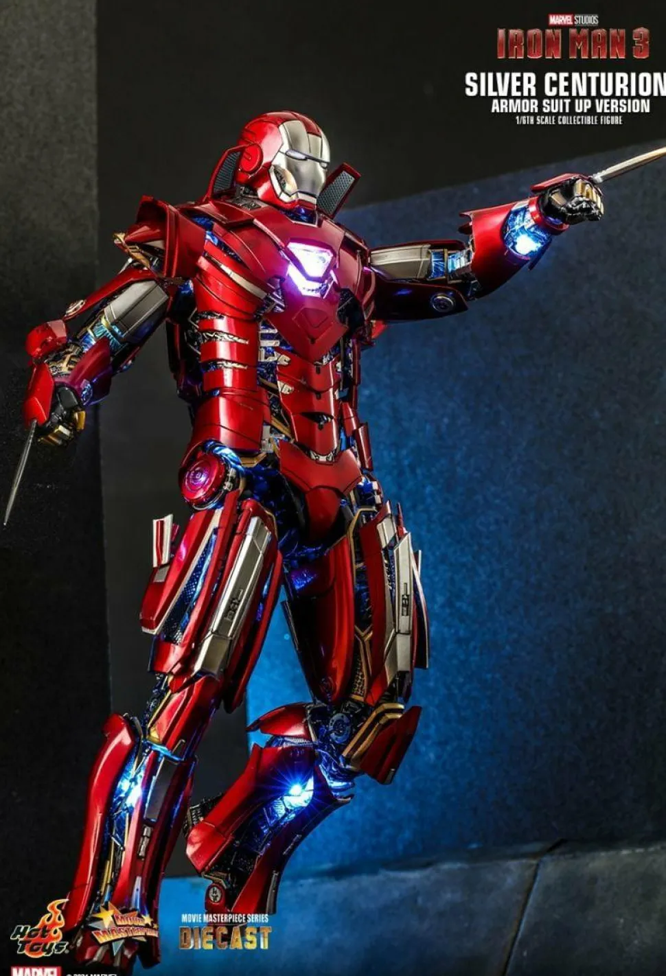 Iron Man 3 - Iron Man Silver Centurion Armour Suit-Up Version 1/6th Scale Die-Cast Hot Toys Action Figure