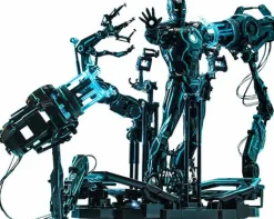 Iron Man 2 - Neon Tech Iron Man with Suit-Up Gantry 1/6th Scale Hot Toys Action Figure Set