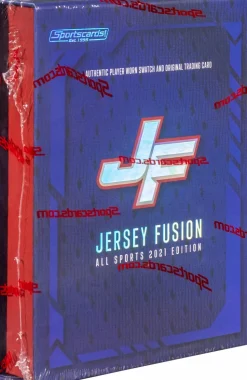 Jersey Fusion - All Sports ( NBA , NFL , NHL , MLB ) 2021 Edition Trading Card Display (10 Packs)