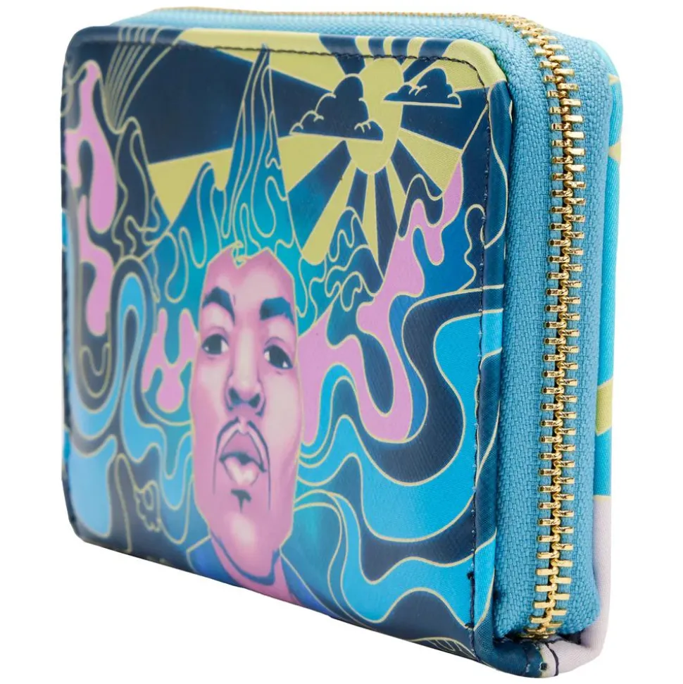 Jimi Hendrix - Psychedelic Landscape Glow in the Dark 4” Faux Leather Zip-Around Wallet