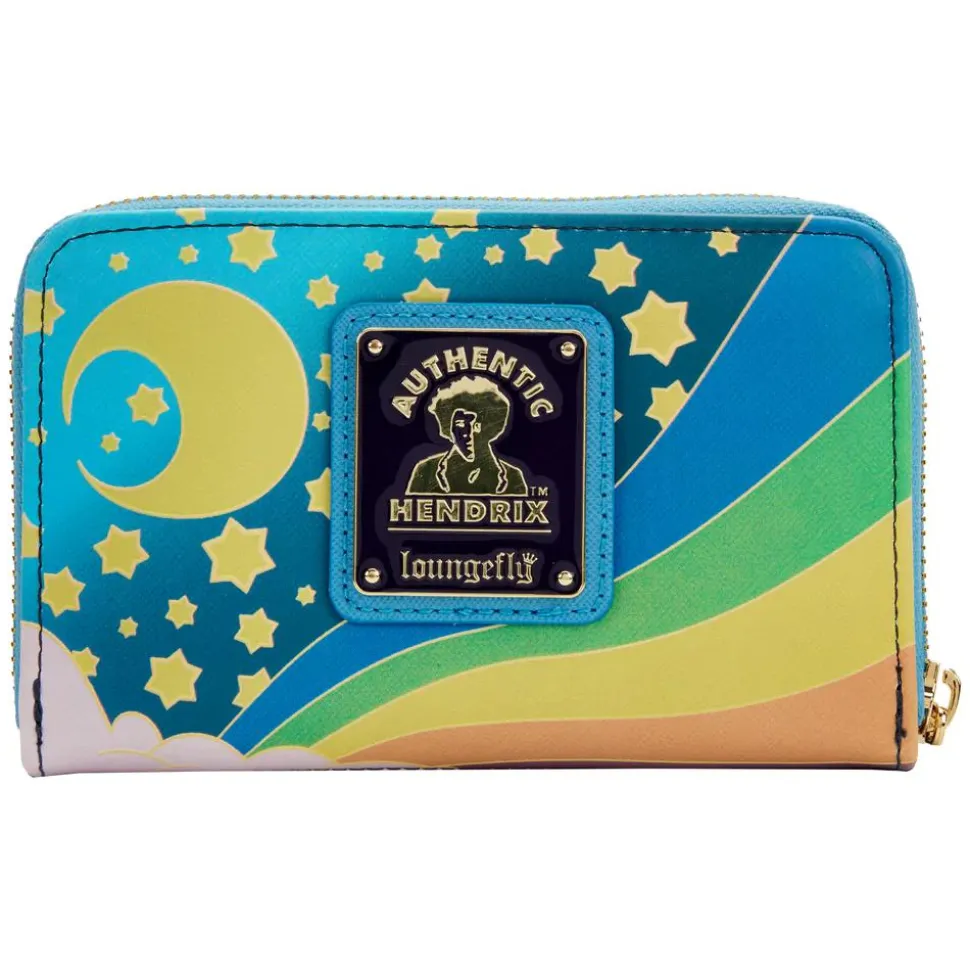 Jimi Hendrix - Psychedelic Landscape Glow in the Dark 4” Faux Leather Zip-Around Wallet