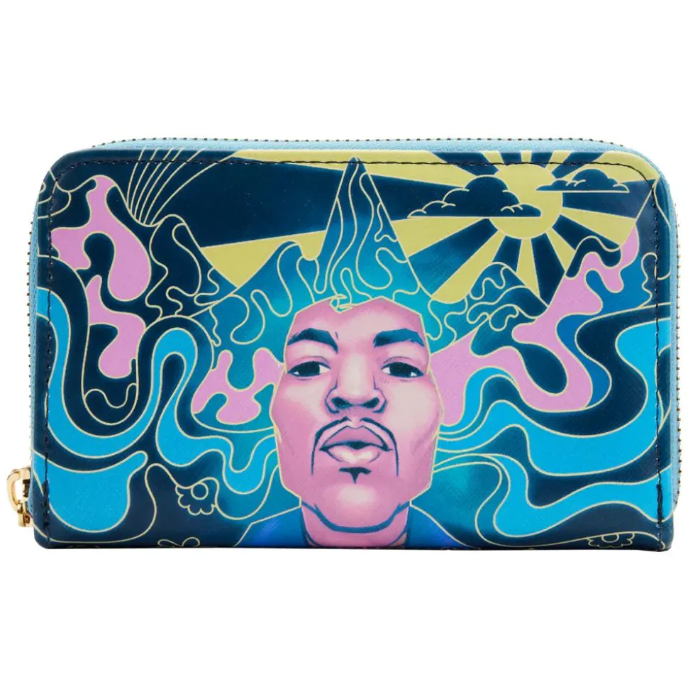 Jimi Hendrix - Psychedelic Landscape Glow in the Dark 4” Faux Leather Zip-Around Wallet