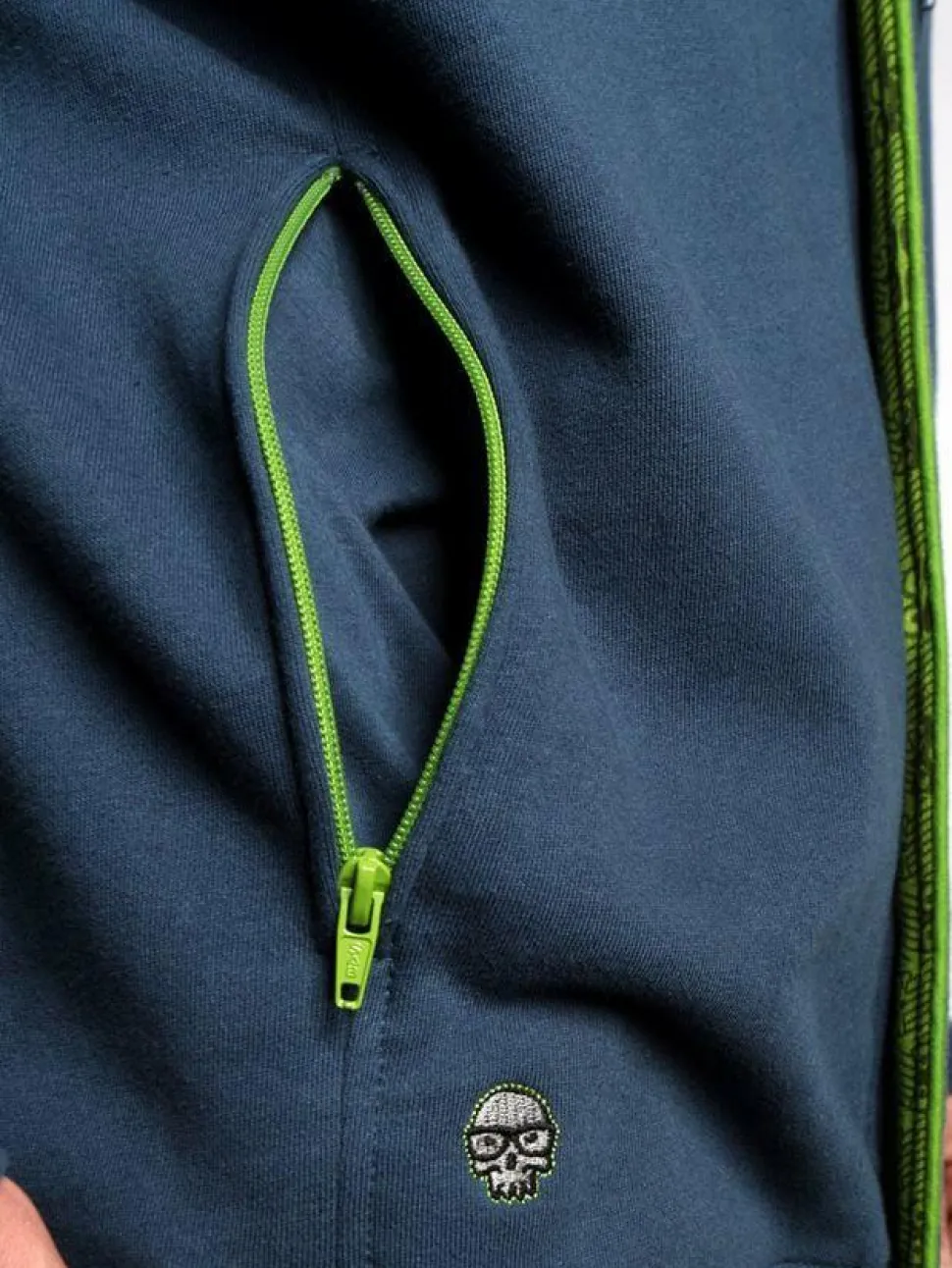J!nx - Juggernaut 2.0 Navy Hoodie (with Green Trim)