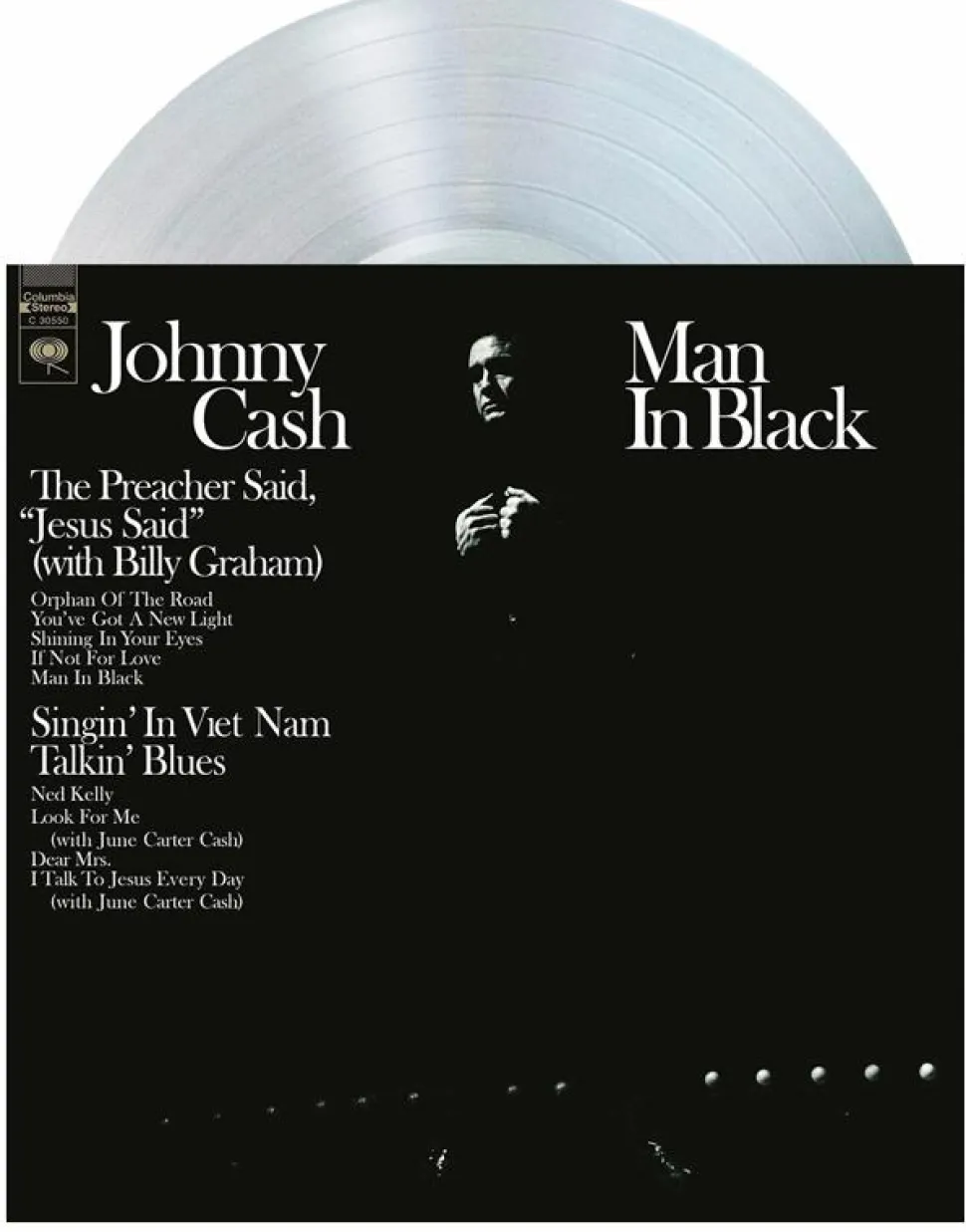 Johnny Cash - Man In Black LP Vinyl Record (Crystal Clear Vinyl)