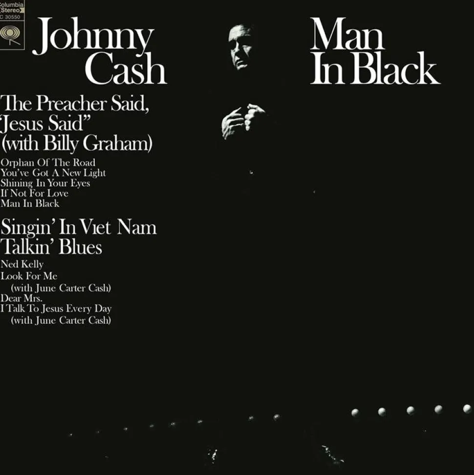 Johnny Cash - Man In Black LP Vinyl Record (Crystal Clear Vinyl)