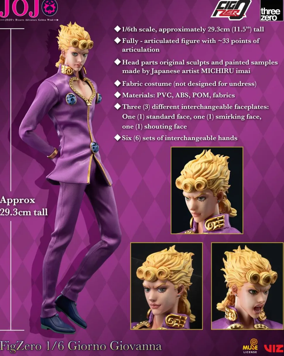 JoJo's Bizarre Adventure: Golden Wind - Giorno Giovanna FigZero 1/6th Scale Action Figure