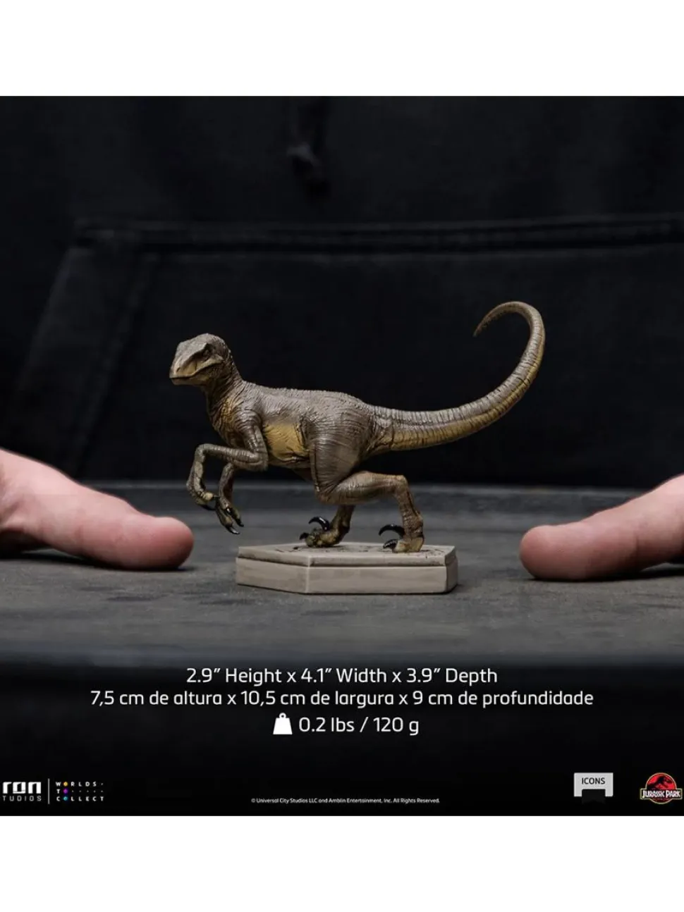 Jurassic Park - Velociraptor C Icons 3.5” Statue