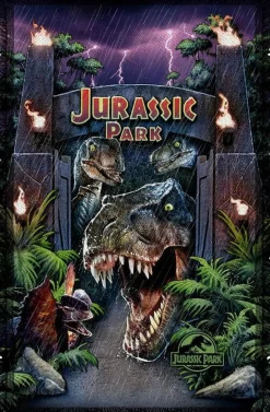 Jurassic Park - Welcome To The Park Woven Tapestry Blanket / Picnic Rug