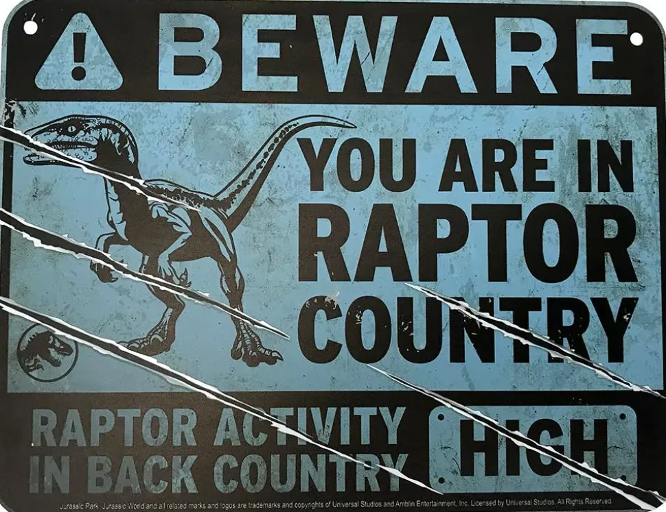 Jurassic World - Metal Warning Signs Scaled Replica Box Set