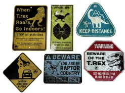 Jurassic World - Metal Warning Signs Scaled Replica Box Set