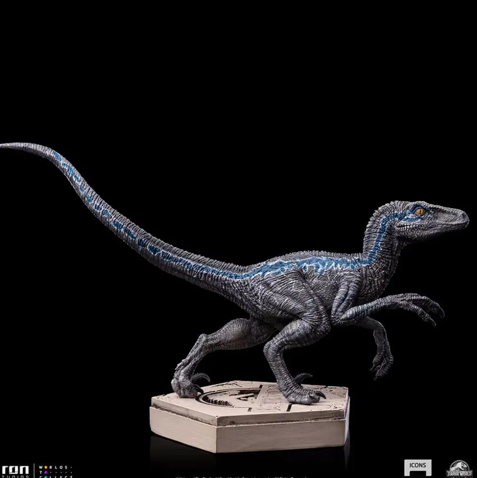 Jurassic World - Velociraptor Blue Icons 4” Statue