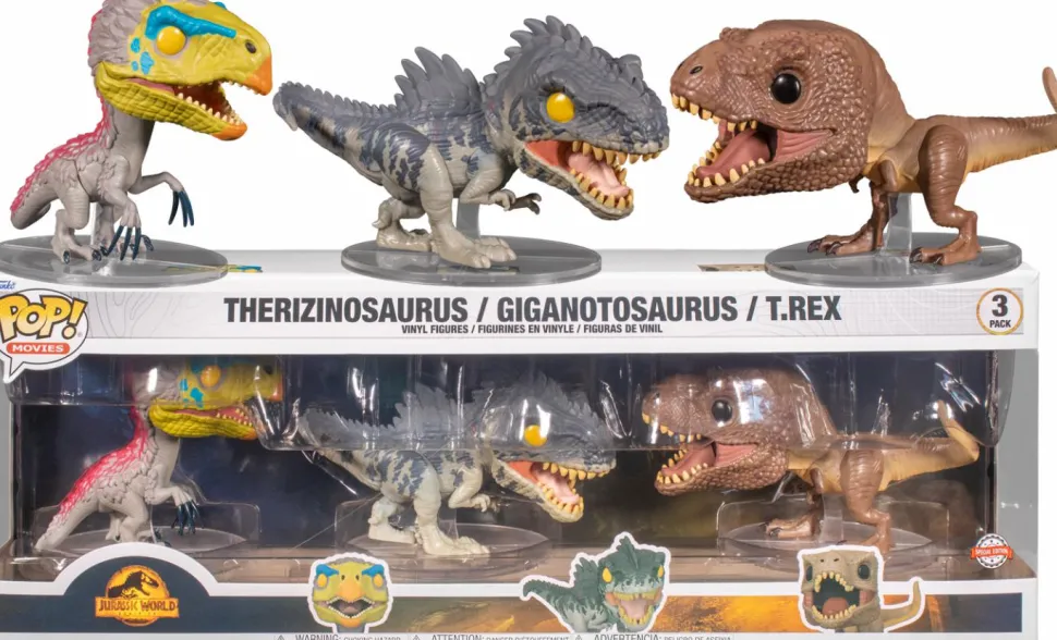 Jurassic World: Dominion - Therizinosaurus, Giganotosaurus & T-Rex Pop! Vinyl Figure 3-Pack