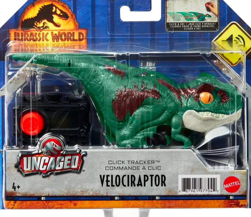 Jurassic World Dominion - Green Velociraptor Uncaged Click Tracker 6” Electronic Toy