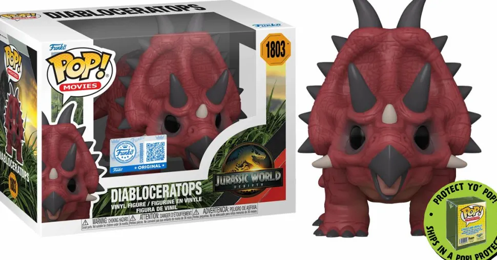 Jurassic World: Rebirth (2025) - Diabloceratops Pop! Vinyl Figure in Acrylic Pop! Protector (Popcultcha Exclusive)