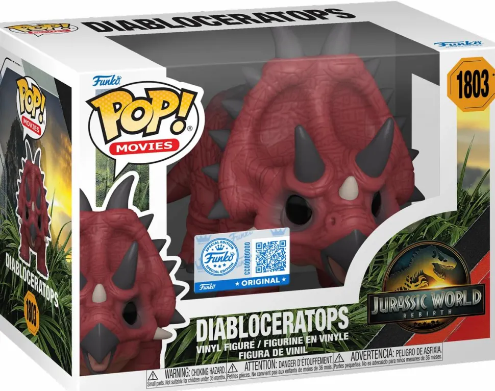 Jurassic World: Rebirth (2025) - Diabloceratops Pop! Vinyl Figure in Acrylic Pop! Protector (Popcultcha Exclusive)