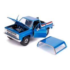 Just Trucks - Blue 1980 Chevy Blazer with Tyre Rack 1/24th Scale Die-Cast Vehicle Replica