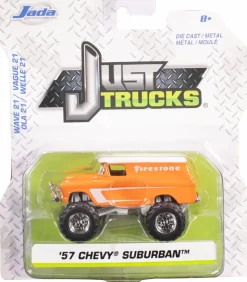 Just Trucks - Orange 1957 Chevy Suburban 1/64th Scale Die-Cast Vehicle Replica (Wave 21)