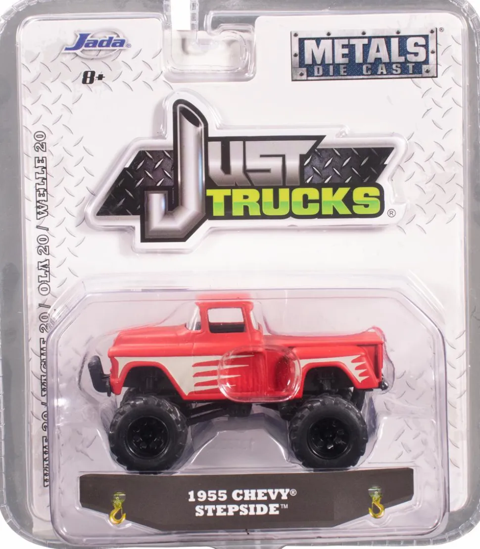 Just Trucks - Red 1955 Chevy Stepside 1/64th Scale Die-Cast Vehicle Replica (Wave 20)
