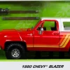 Just Trucks - Red & White 1980 Chevy Blazer with Tyre Rack 1/24th Scale Die-Cast Vehicle Replica