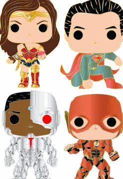 Justice League (2017) - Justice For All 4” Pop! Enamel Pin Bundle (Set of 4)