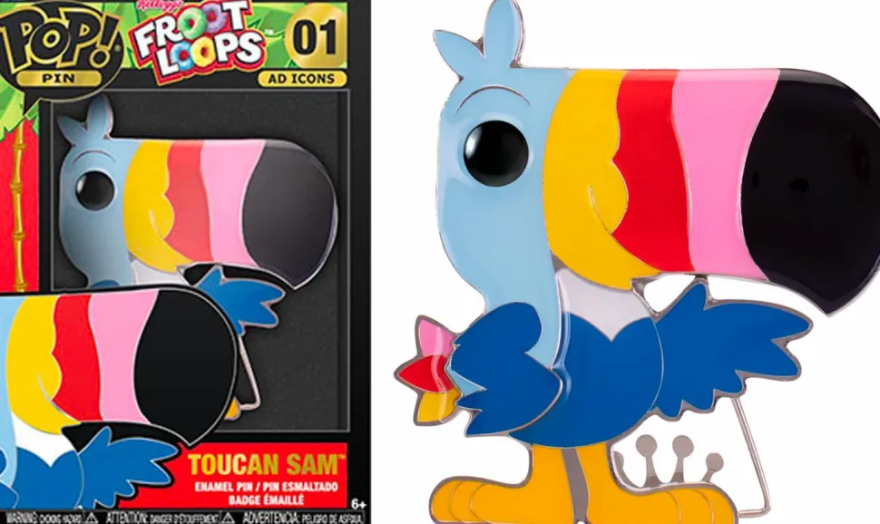 Kellogg’s - Toucan Sam, Dig ‘Em Frog & Tony the Tiger 4” Pop! Enamel Pin Bundle (Set of 3)
