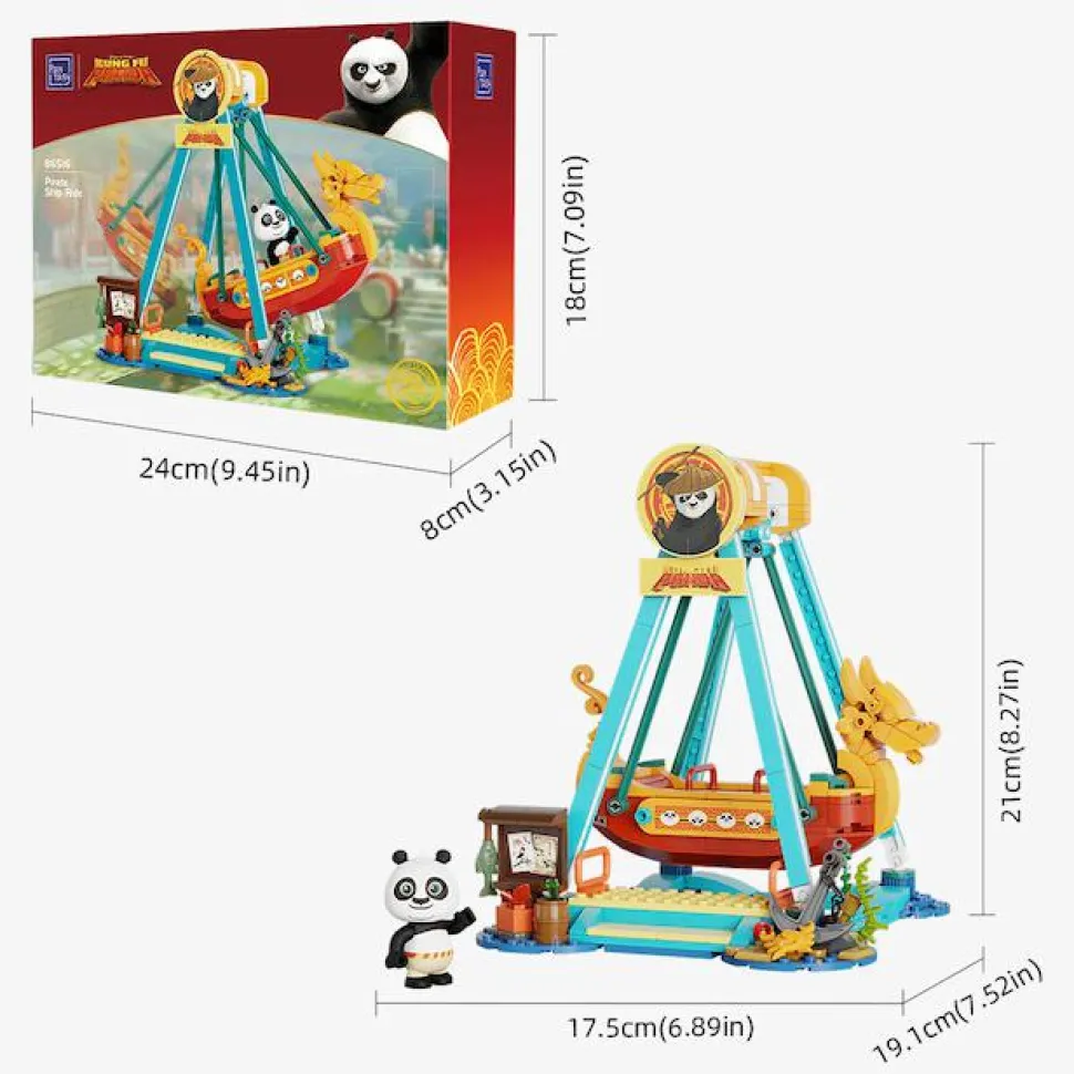 Kung Fu Panda - Adventure Park Pirate Ship Ride Building Block Construction Set (379 Pieces)