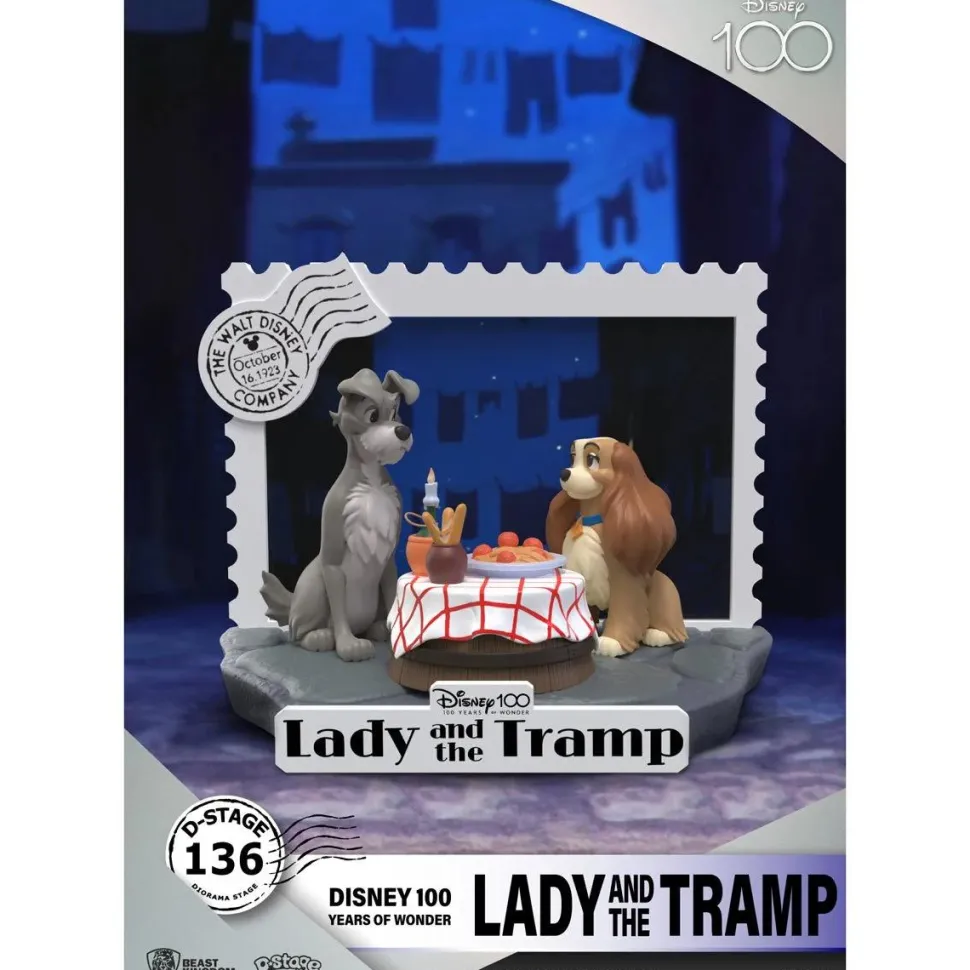 Lady and the Tramp (1955) - Lady and the Tramp Disney 100th Anniversary D-Stage 6" Diorama Statue