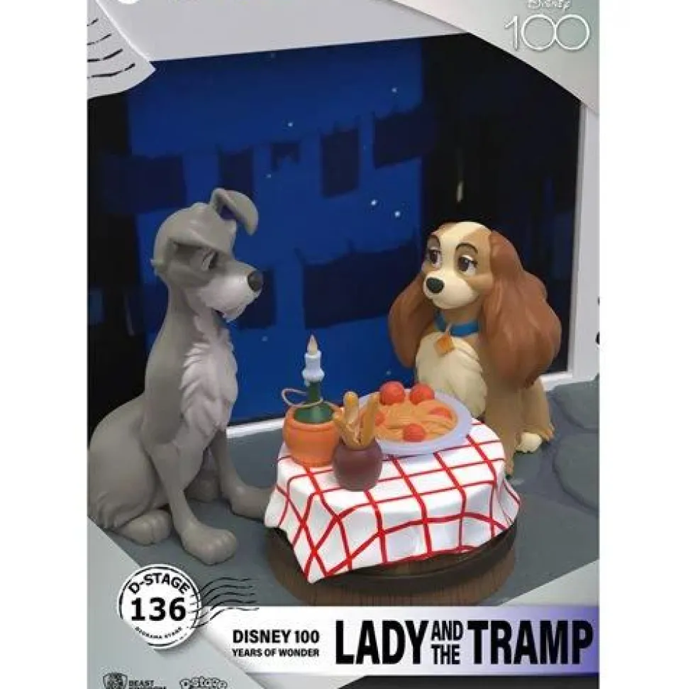 Lady and the Tramp (1955) - Lady and the Tramp Disney 100th Anniversary D-Stage 6" Diorama Statue